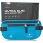 Travel Money Belt & Passport Holder - RFID Blocking Slim Travel Wallet & Fanny Pack for Men and Women - Essential Travel Pouch for Cash, Credit Cards, and Documents - color: Blue