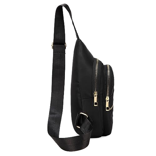 AOSTIHOT Small Sling Backpack for Women, Chest Bag Daypack Crossbody for Travel Sport Running Hiking Black - color: Black