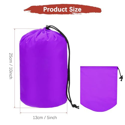 Stuff Sack [2PCS] - Waterproof Outdoor Storage Sacks Use for Backpacking & Traveling & Hiking - [Purple-5 x 10 in/ 13 x 25 CM] Ultralight Drawstring Bags - color: Purple