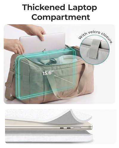 BAGSMART Travel Duffel Bags with Dividers, 32L Gym Duffle Bag with Laptop Compartment, Carry On Weekender Overnight Bag, Shoe Bag, PVC Wet Pocket, Pink - color: Pink