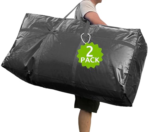 66 Gallon Extra Large Storage Bags, Huge Moving Bags Heavy Duty with Zipper and Stronger Handles, Big Foldable Duffle Bag for Travel - Storage Totes Moving Boxes for College, Christmas Tree, Bedding - color: Black, size: 250L, 2 Pack