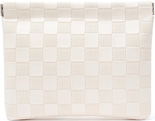 Leather Pocket Cosmetic Bag for Purse,Coin Purse Lipstick Cosmetic Accessories Organizer, Travel Kit Storage Pouch,Waterproof Portable No Zipper Self-closing Small Makeup Pouch for Women - color: White