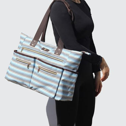 Weekender Bag Carry On Bag Overnight Tote Travel Duffle with 13 Pockets for Travel,Work，Gym,Beach,Teacher,Nurse - color: Blue