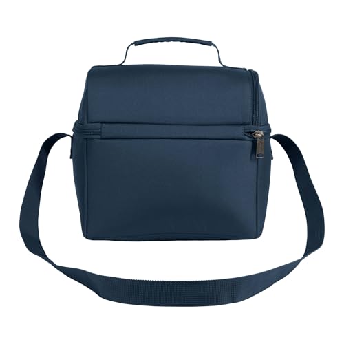 Carhartt Insulated 12 Can Two Compartment Lunch Cooler, Durable Fully-Insulated Lunch Box, Navy - color: Navy