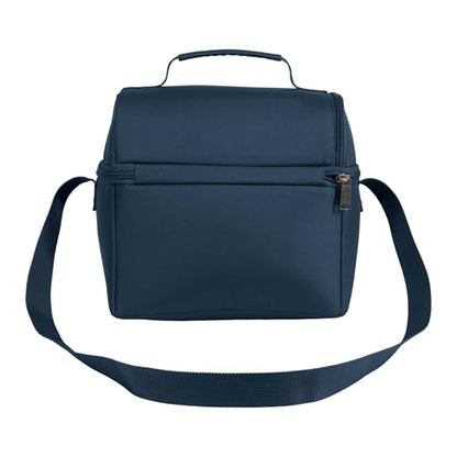 Carhartt Insulated 12 Can Two Compartment Lunch Cooler, Durable Fully-Insulated Lunch Box, Navy - color: Navy