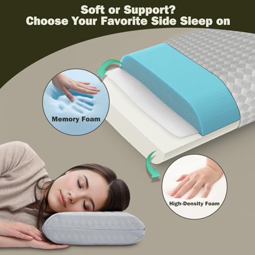 Vekkia Travel Pillow with Memory Foam, Portable and Compressible Camping Pillow with Washable Cover, Ergonomic Supportive for Sleeping, Ideal for Adults & Kids Travel, Hiking, Airplane, Car (Gray M) - color: Gray, size: Medium