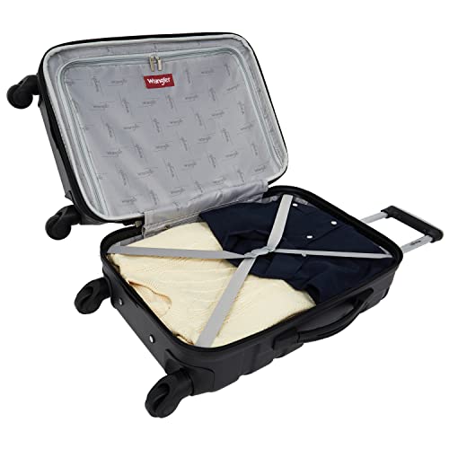 Wrangler 5 Piece Luggage & Travel Accessories Set, Black - color: Black, size: 5 Piece Set