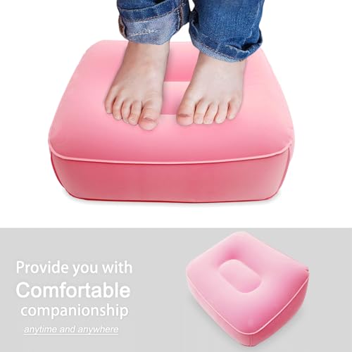 Inflatable Foot Rest, Carseat Feet Pillow, Airplanes Inflatable Foot Rest Cars, Travel Footrest Pillow for Home Office,Trains, 14.5" L×11.8" W×7.9”H