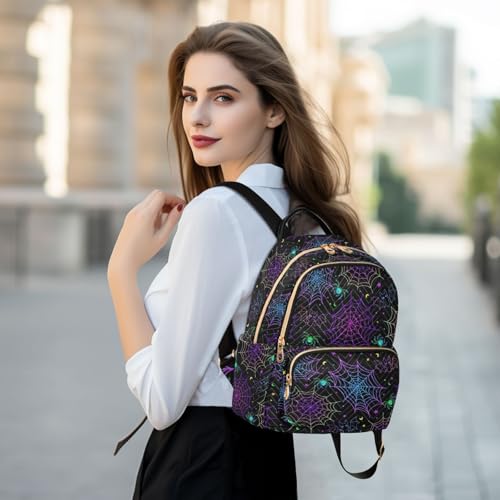 Women Fashion Backpack Purse Casual Lightweight Travel Shoulder Bag Goth Bat Spider Web Rucksack Ladies Bag, Medium - color: Color 03, size: Medium