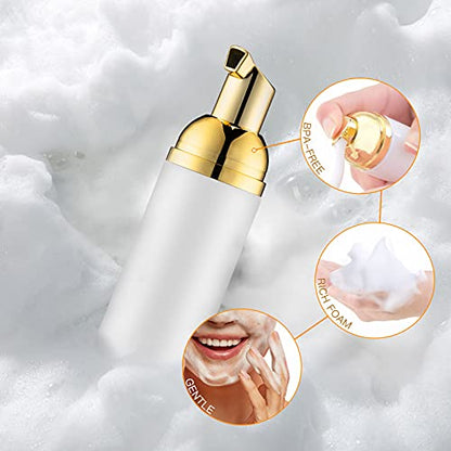 Tekson 2 OZ Foam Bottle with Gold Pump, Empty Travel Foaming Dispensers for Soap, Shampoo (3pcs, Gold) - color: Gold, size: 3pcs