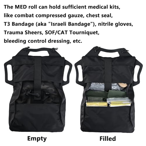 SABADO Rapid/Quick Deploy First Aid Kit Pack Tactical IFAK Pouch Two-Piece System Med Roll Carrier Hypalon Handle Outdoor Sport Hunting Bag - color: Black CP