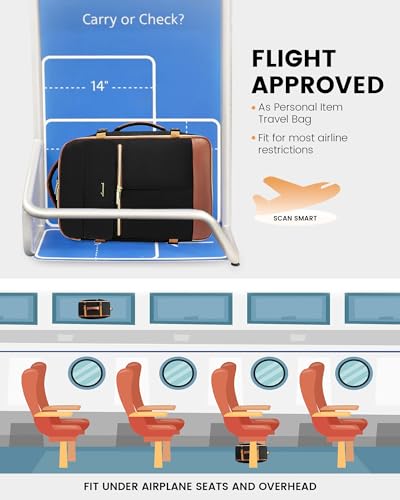 LOVEVOOK Carry On Backpack, 40L Travel Backpack Women with 3 Packing Cubes, TSA Airline Approved Suitcase Bag as Personal Item, Waterproof 17.3 inch Laptop Backpack for Weekender Overnight,Black-Brown - color: Black-brown, size: 40L-17.3 Inch-4Pcs