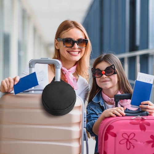 1 Pcs Travel Neck Pillow Bag Compact Travel Neck Carrying Case Bag for Airplane Train Journey Quick Release Clasp Attaches to Luggage Purse Backpack, Pillow Not Included (Black) - color: Black