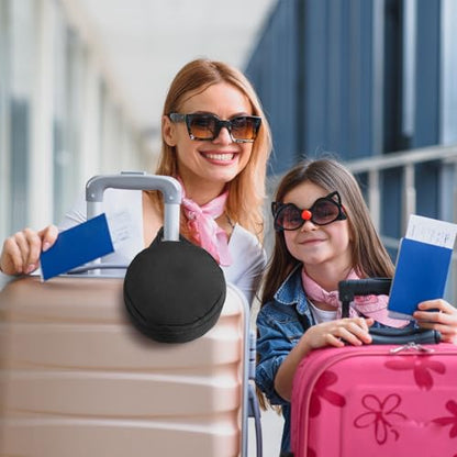 1 Pcs Travel Neck Pillow Bag Compact Travel Neck Carrying Case Bag for Airplane Train Journey Quick Release Clasp Attaches to Luggage Purse Backpack, Pillow Not Included (Black) - color: Black