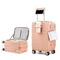 HanTrip 20 Inch Carry on Luggage 22x14x9 Airline Approved Hard Shell Suitcases with Wheels, Top Opening Expandable Carry on Luggage with Cup Holder Small Rolling Suitcase with Lock, Pink - color: Pink, size: Expandable 20 Inch