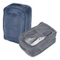 Foldable Travel Shoe Bag, Waterproof Shoe Pouches Organizer with Handle Travel Packing Cubes -Fitting for Storing (Sneakers/Sandals/Fitness Shoes) 2 Pcs & Gray/Navy Blue - color: Gray/Navy Blue