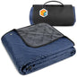 SUN CUBE Large Waterproof Camping Blanket, Fleece Quilted Stadium Blanket for Cold Weather, Windproof Foldable Outdoor Blanket Mat for Picnic, Beach, Pets, Car, 60x80in - color: Navy Blue/Grey Fleece