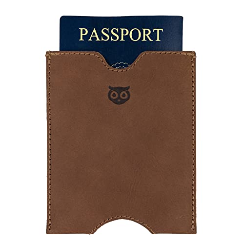 Hide & Drink, Travel Passport Pocket Sleeve Handmade from Full Grain Leather - Single Malt Mahogany - color: Single Malt Mahogany