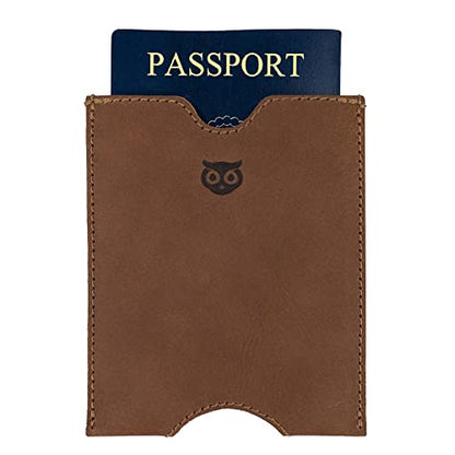 Hide & Drink, Travel Passport Pocket Sleeve Handmade from Full Grain Leather - Single Malt Mahogany - color: Single Malt Mahogany