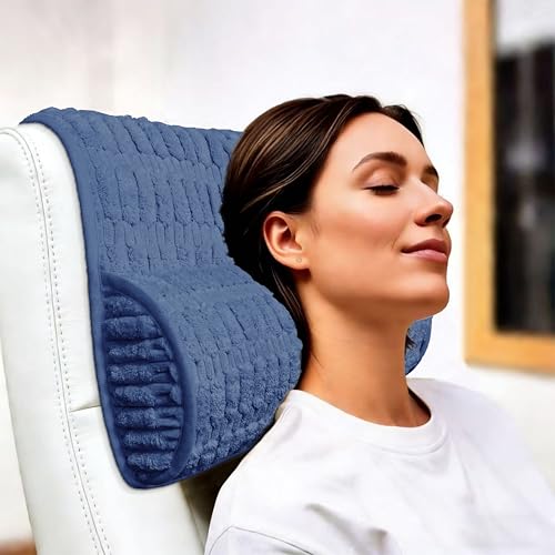 Memory Foam Recliner Neck Pillow. | Breathable pressure relieving ergonomic cushion fits car, sofa, office chair, recliner.Navy Blue,17"W×2.7"D - color: Navy Blue, size: 17"W x 2.7"D