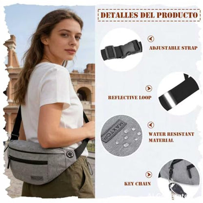 MAXTOP Large Crossbody Fanny Pack with 4-Zipper Pockets,Gifts for Enjoy Sports Festival Workout Traveling Running Casual Hands-Free Wallets Waist Pack Phone Bag Carrying All Phones - color: Grey, style: Large Fanny Pack(4 Zipper Pockets)