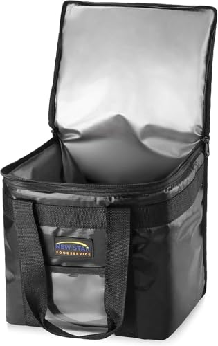 New Star Foodservice Commercial Insulated Food Delivery Bag, Extra Large, 23 x 15 x 14 Inch, Black - size: 23" W x 15" H x 14" D
