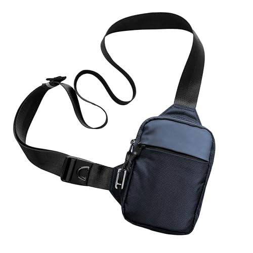 Travel Sling Bag for Men & Women - Small Water Resistant Crossbody Multipocket Chest Bag with Anti-Theft - color: Blue, size: Standard