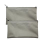 Multipack of 2 Compact Zipper Cloth Pouches, Zipper Bag, Travel Toiletry, Cosmetics, Stationary Case, 11 x 6 inches (Gray) - color: Gray