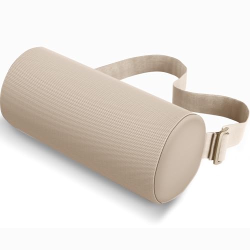 Lumbar Roll Support Pillow for Office Chair, Car, Gaming Chair, Memory Foam Back Cushion with Washable Cover for Relieving Back Pain & Improving Posture,Khaki - color: Khaki, size: Standard