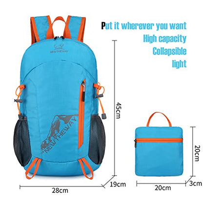 Lywencom Hiking Backpack,20L sports lightweight folding waterproof ultra-light backpack suitable for outdoor camping picnic(blue), LW026 - color: Blue