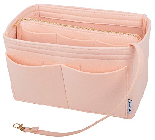 Vercord Felt Organizer Insert For Purse Handbag Tote Bag In Bag Inside Shaper Divider Neo Pink Small - color: A Pink, size: Small