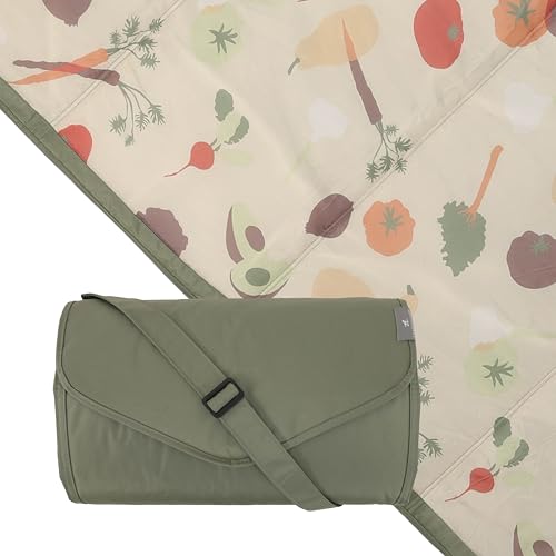 Little Unicorn 5'x5' Outdoor Family Picnic & Beach Blanket | Durable & Water-Resistant Fabric | Compact Fold & Easily Wipes Clean | Zipper Pocket (Garden Market) - color: Garden Market, size: 5 x 5