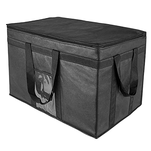 Yalin XXXL Large Insulated Cooler Bag, Styrofoam Cooler of Keep Food Hot or Cold, Reusable Double Zipper Food Delivery Bag for Grocery Shopping, 23" W x 15" H x 14" D - color: Black, size: 3X-Large