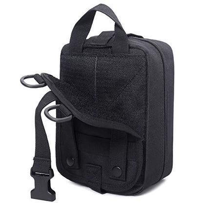 Molle Pouch, Sturdy 600D Nylon Tactical Medical Pouch,Rip-Away EMT First Aid Pouch (Bag Only) - color: black1