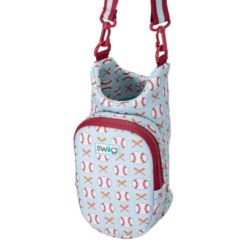 Swig Life Water Bottle Sling Bag, Water Bottle Holder with Adjustable Strap, Carrier Bag with Zippered Phone Pocket, Holds 36oz (Home Run) - color: Home Run