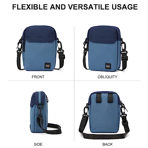 SEAFEW Mini Crossbody Bag Shoulder Bag for Men, Small Messenger Satchel Bag for Women - color: Blue - Large