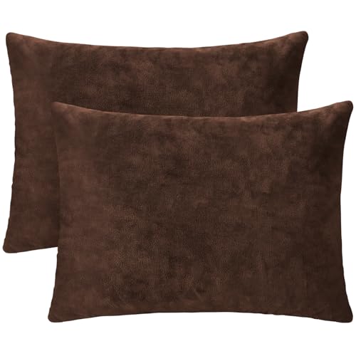 1 MIDDLE ONE 2 Pack Small Pillow, 16 X 12 Inches, Memory Foam Mini Pillow for Travel, Camping, Sleeping, Nap and Neck, Knee, Lumbar Support, Tiny Cushion for Pet, Dogs (Brown) - color: Brown, size: 16x12 inch