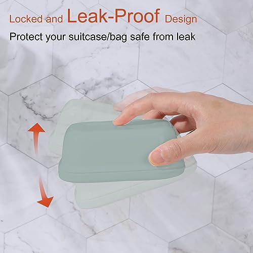 Quatish Soap Holder, Travel Soap Container with Lid, Portable Bar Soap Case, Leakproof Soap Box with Perforations, Soap Dishes for Traveling, Camping, Gym, 3 Pack(Grey,GreyGreen,Greyblue) - color: Grey,greygreen,greyblue