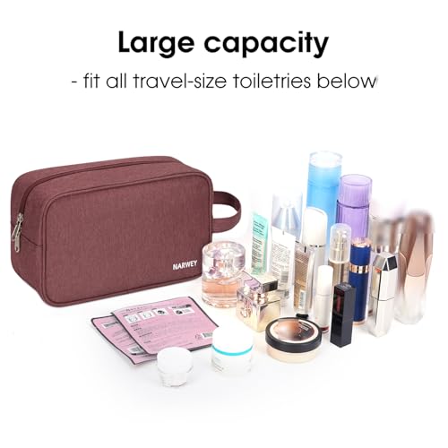 Narwey Travel Toiletry Bag for Women Traveling Dopp Kit Travel Bag for Toiletries Cosmetic Bag Makeup Bag Medicine Bag for Traveling (Jujube Red) - color: A-Jujube Red