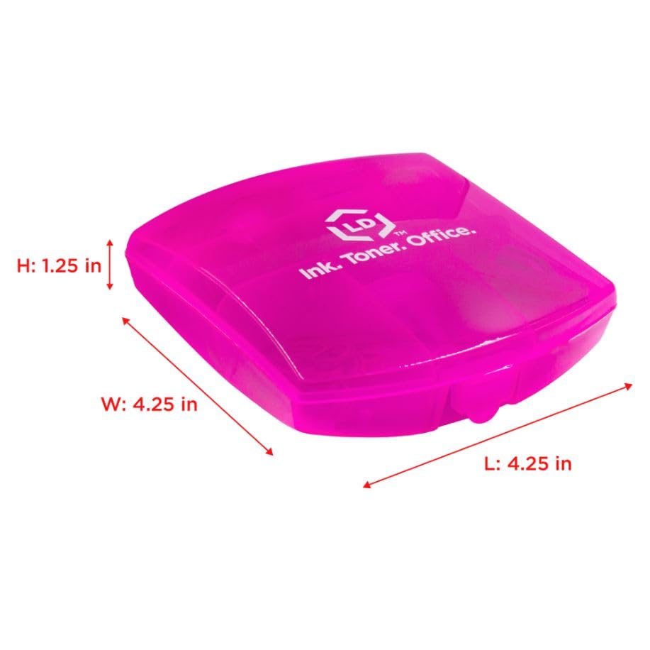 LD Products Pink Mini Office Supply Kit Portable Case with Scissors, Paper Clips, Tape Dispenser Set, Pencil Sharpener, Mini Stapler with Staples and Staple Remover - color: Pink