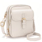 Small Crossbody Bags for Women, Vegan Leather Messenger Bag Anti Theft, Shoulder Bag with Card Slots - color: White