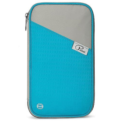 VanFn RFID Travel Passport Wallet, Family Passport Holder, Trip Document Organizer P.Travel Series - color: Blue
