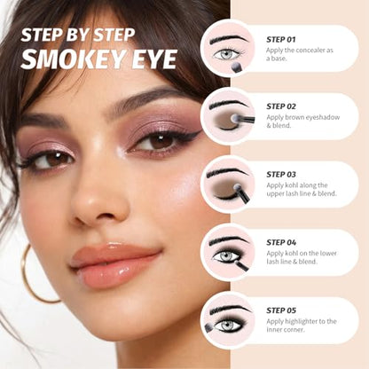 docolor Double Sided Makeup Brushes, 6Pcs Double Ended Eyeshadow Brush Set Professional Eye Makeup Brushes Set Foundation Eyeshadow Blending Eyebrow Travel Make Up Brushes Kits - color: White