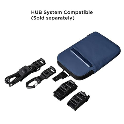ALPAKA Zip Travel Wallet Blue Axoflux 210D - RFID Passport Holder - Self Locking Zipper - Tear Resistant Material - Four Pockets and Two Card Slots - HUB Accessories Compatible - color: Blue