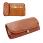 Travel Makeup Organizer, Foldable Roll-Up Cosmetic Storage Bag for Women (Brown) - color: Brown