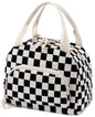 Lunch Bag Women Lunch Box for Women Adult Cute Insulated Lunch Bag Small Cooler Lunch Tote Bags for Work Picnic Travel (Black-White Plaid) - color: Black-White Plaid