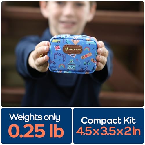 KeepGoing Small Travel First Aid Kit Kids – 60 Pc. Mini First Aid Kit for Purse, Diaper Bag, & Backpack with Latex-Free Bandages – 4 Oz., & 4.5 x 3.5 x 2 in, TSA-Approved - style: Signature