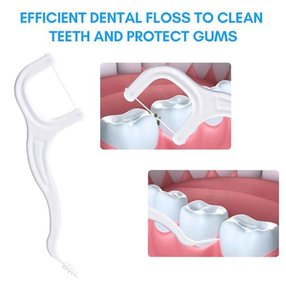 FAMILIFE Floss Picks, 200 Count Unflavored Dental Floss Cleaner, Tooth Picks Flossers with 4 Travel Handy Cases, Helps to Fight Tooth Decay and Keep Your Teeth Clean, Sticks for Family - color: Unflavored 200 Pcs
