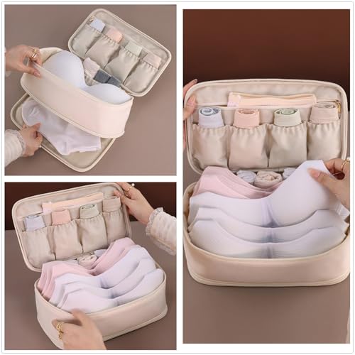 Underwear Bra Travel Bag Packing Cubes Bra Underwear Socks Storage Bag Travel Packing Organizers Toiletry Bag,Beige 10# - color: Beige 10#