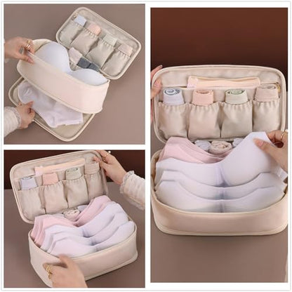 Underwear Bra Travel Bag Packing Cubes Bra Underwear Socks Storage Bag Travel Packing Organizers Toiletry Bag,Beige 10# - color: Beige 10#